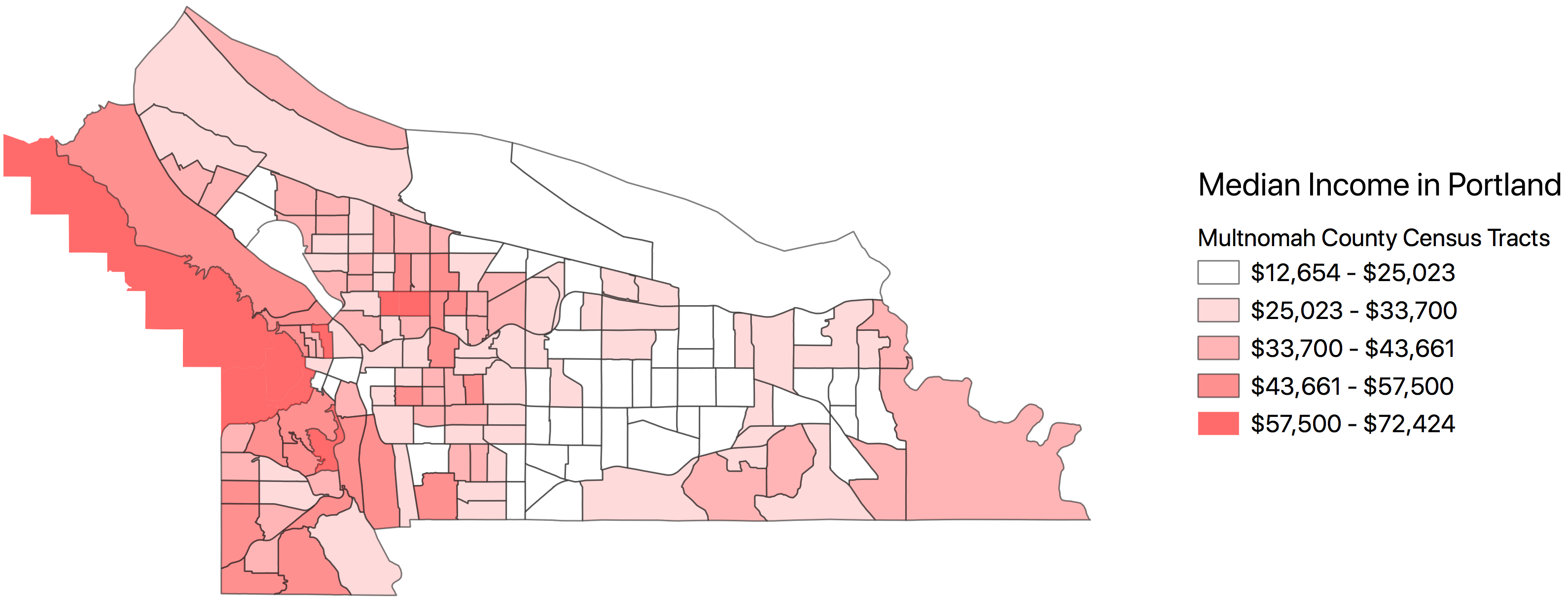 Median Income Multnomah County 2017